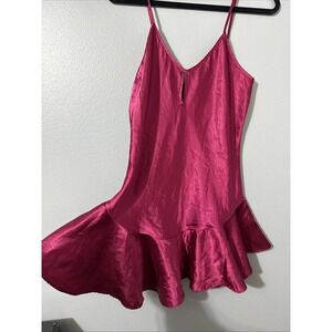 VTG 90s Y2K Lingerie Babydoll Nightie Slip Satin USA Whimsy Goth Rockabilly M